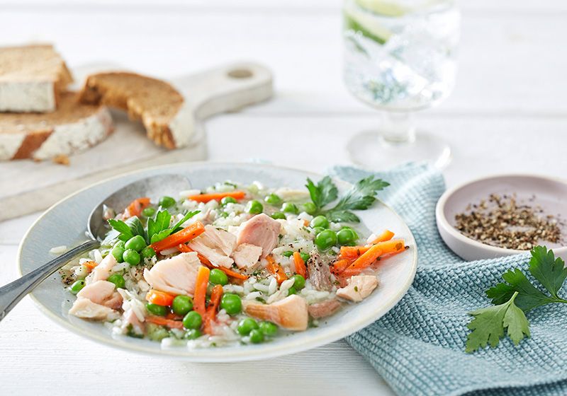 Hühnereintopf mit Gemüse und Reis (2 Portionen)