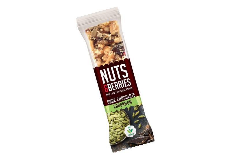 Energieriegel Nuts & Berries Dunkle Schokolade & Kardamom
