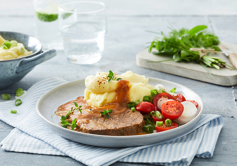 Diätessen: Sauerbraten Fränkischer Art mit Kartoffelpüree | diaeko.de
